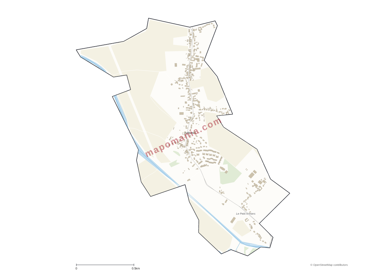 Carte de Anhiers à personnaliser