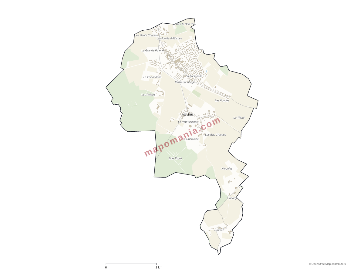 Carte de Attiches à personnaliser
