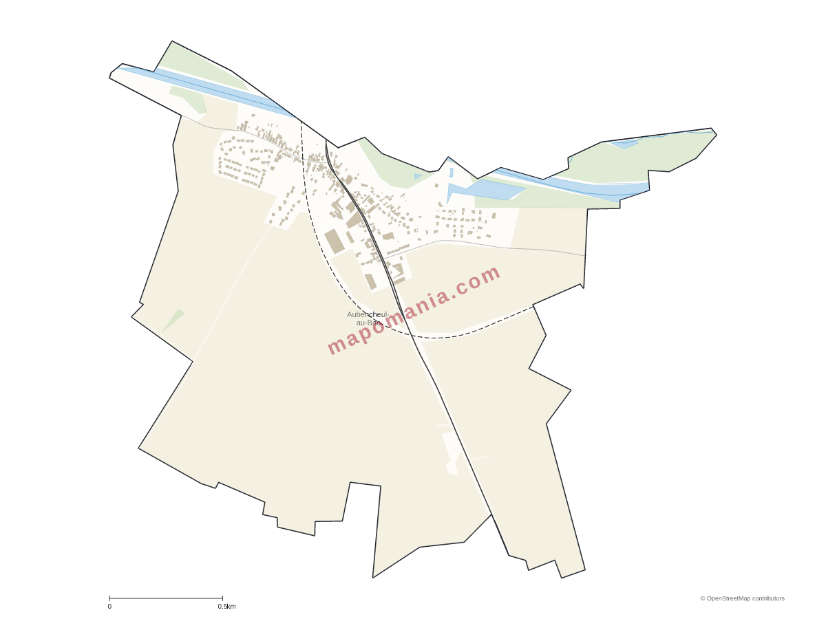 Carte de Aubencheul-au-Bac à personnaliser