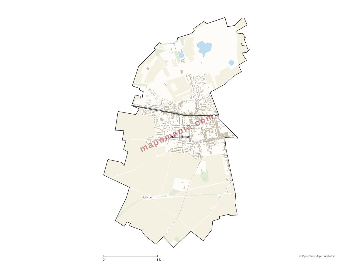 Carte de Auberchicourt à personnaliser