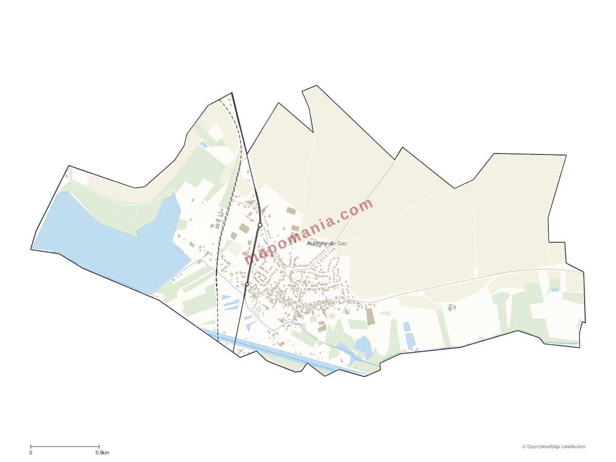 Carte de Aubigny-au-Bac à personnaliser