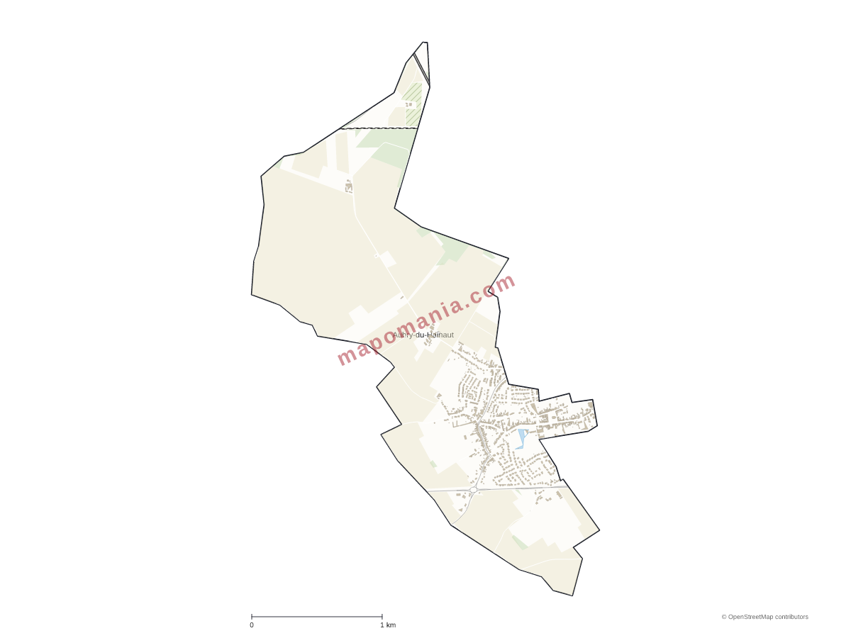 Carte de Aubry-du-Hainaut à personnaliser