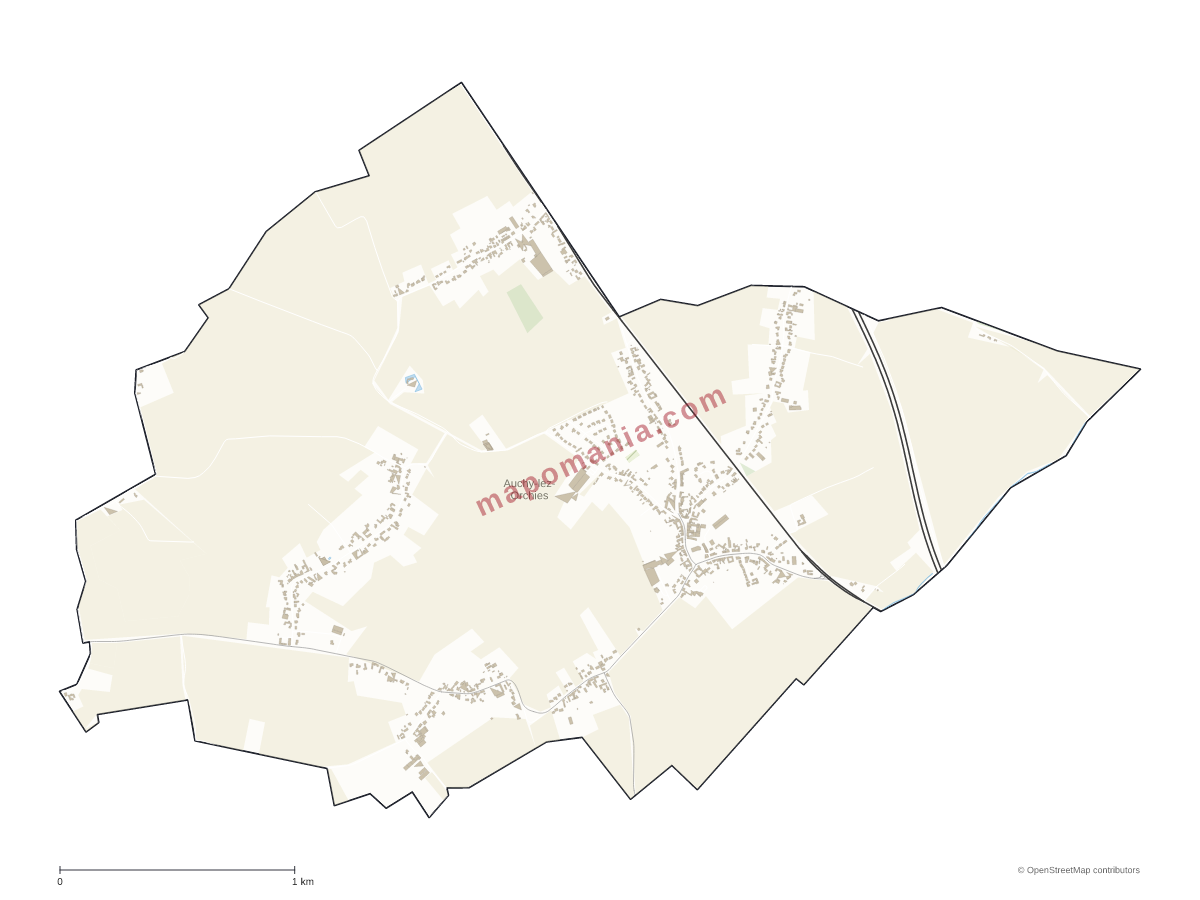 Carte de Auchy-lez-Orchies à personnaliser