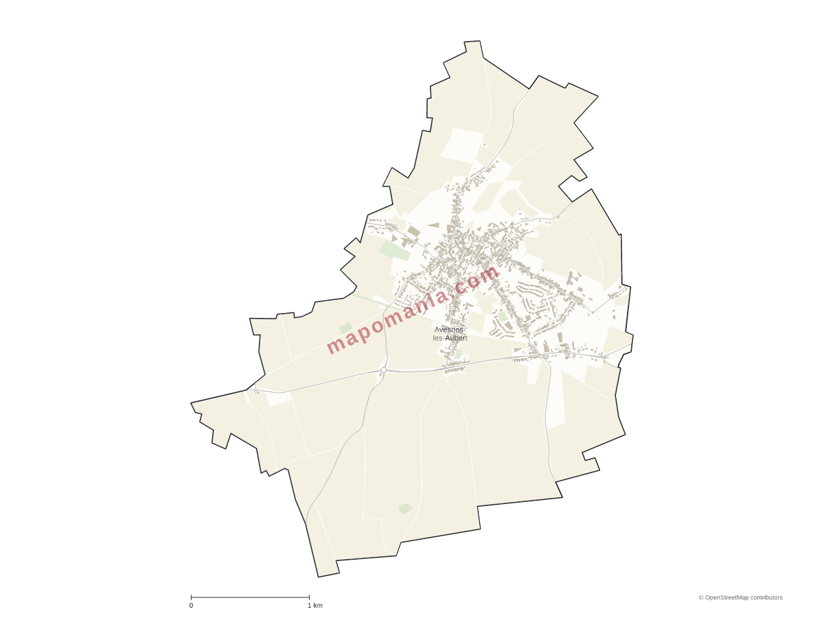 Carte de Avesnes-les-Aubert à personnaliser