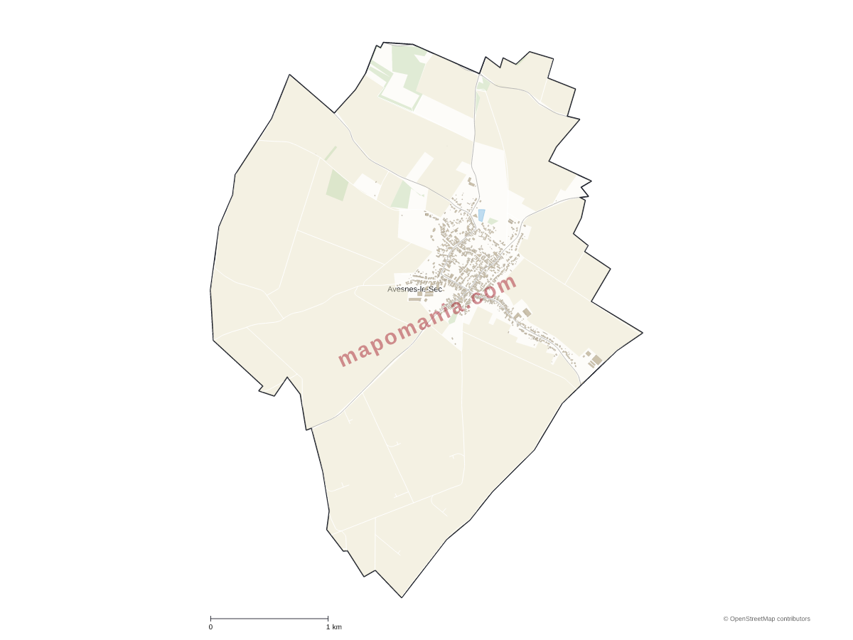 Carte de Avesnes-le-Sec à personnaliser
