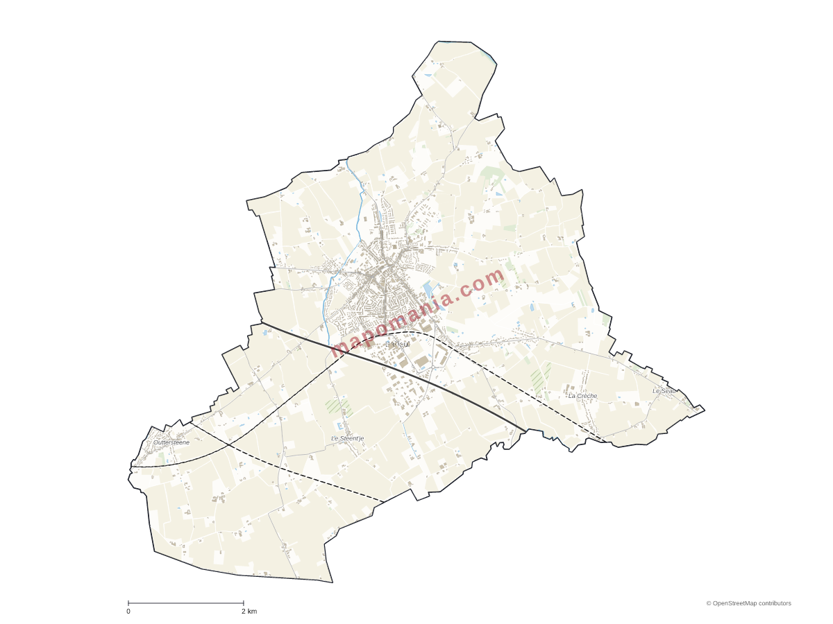 Carte de Bailleul à personnaliser