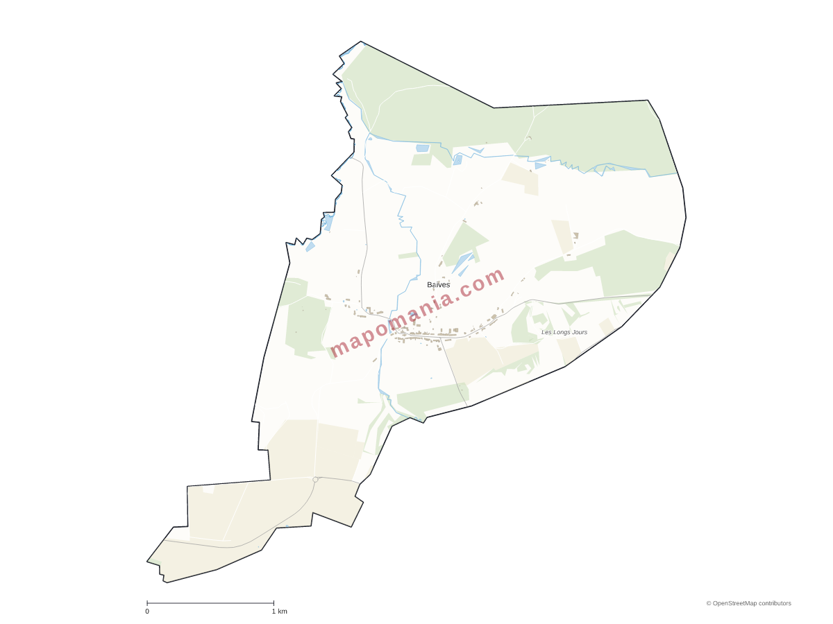 Carte de Baives à personnaliser