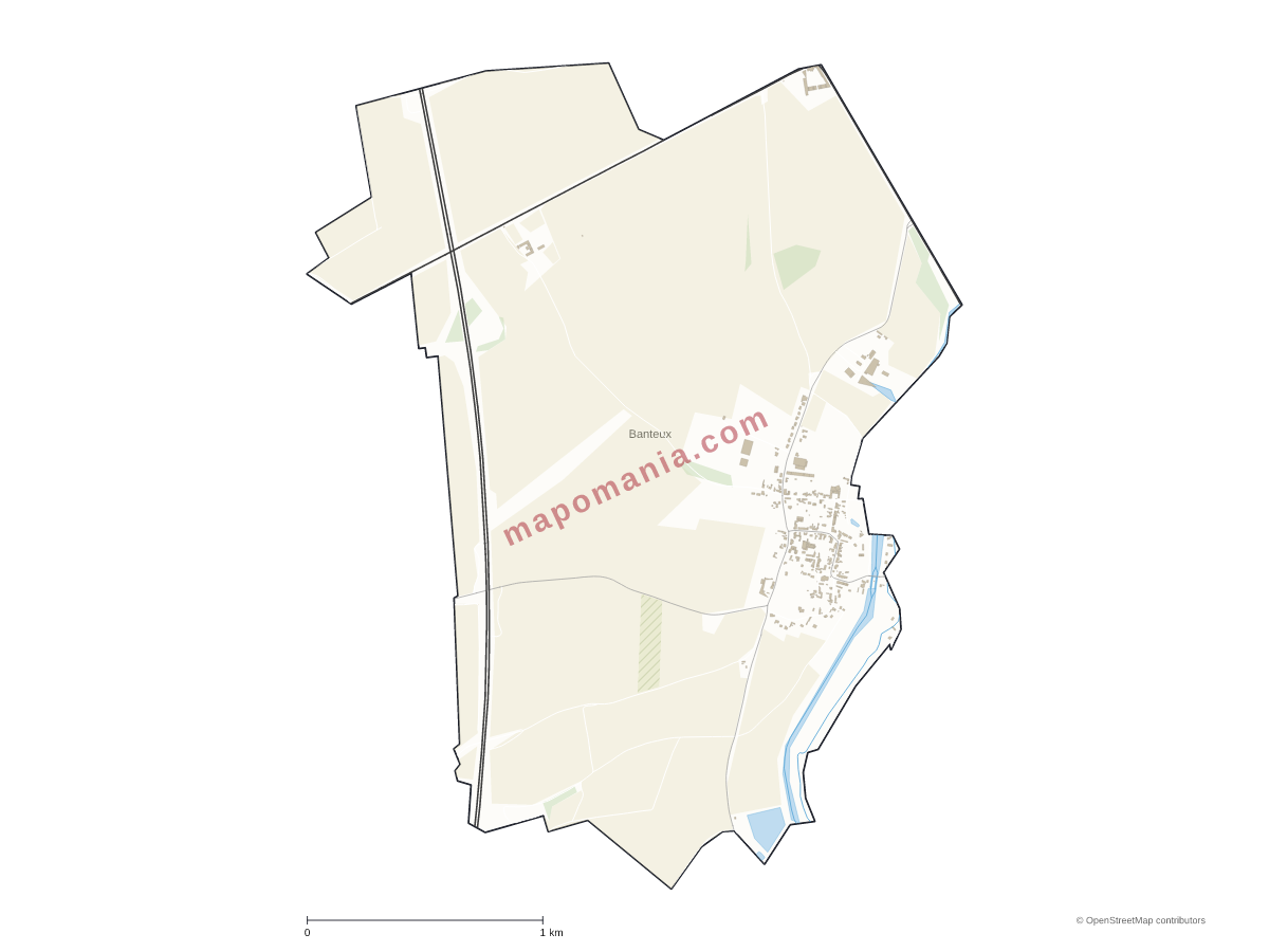 Carte de Banteux à personnaliser