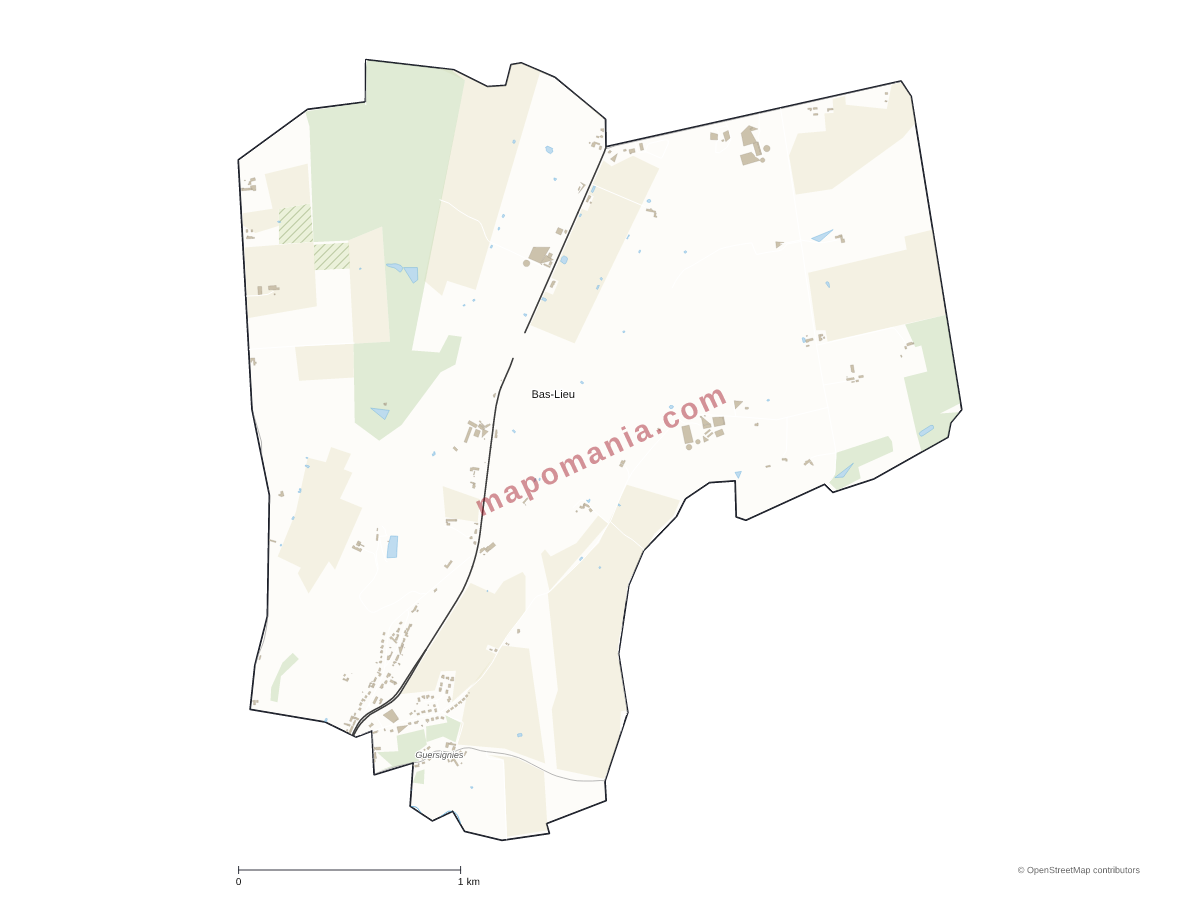 Carte de Bas-Lieu à personnaliser