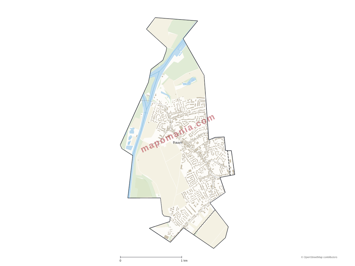 Carte de Bauvin à personnaliser