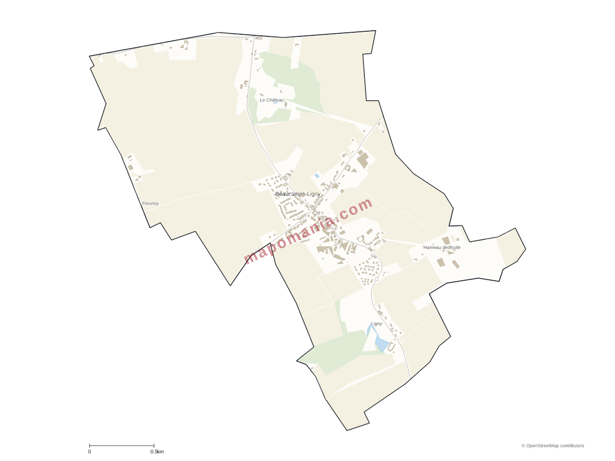Carte de Beaucamps-Ligny à personnaliser