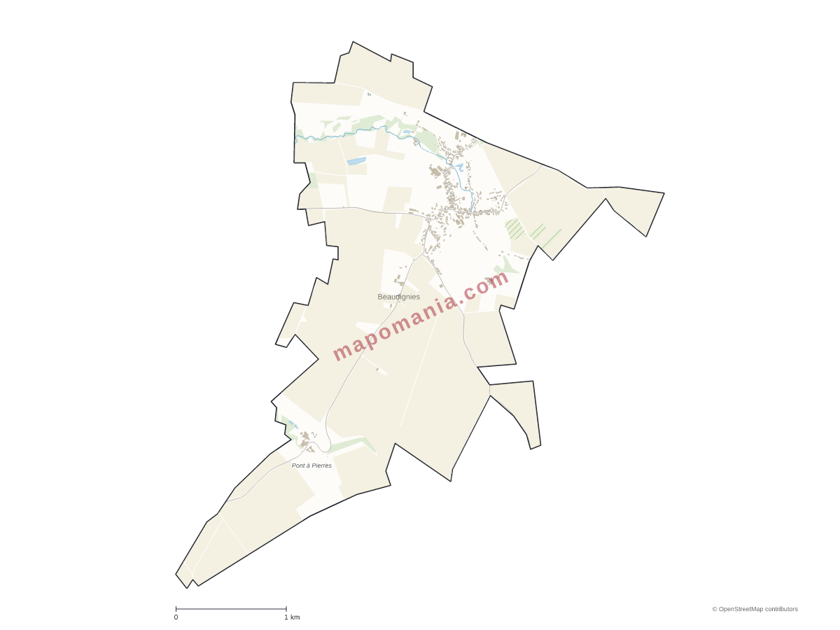 Carte de Beaudignies à personnaliser