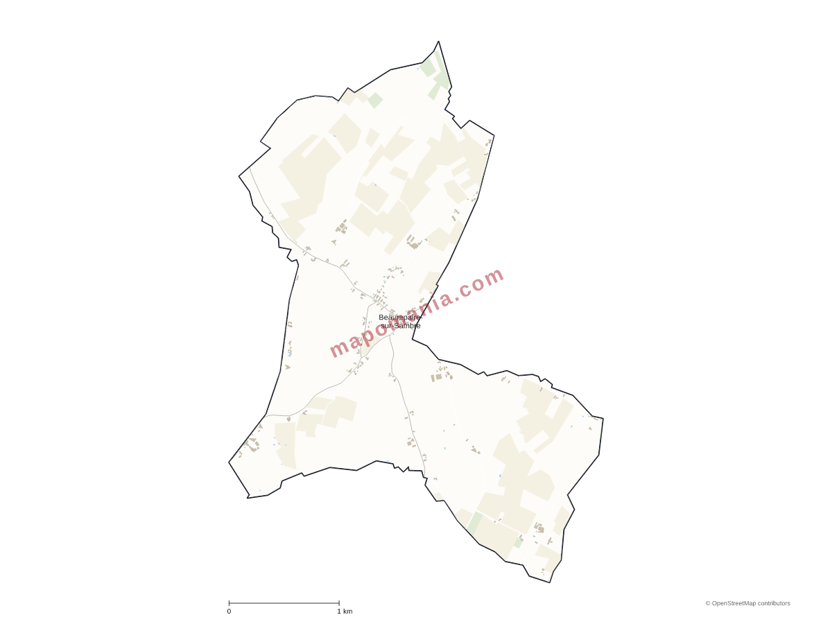 Carte de Beaurepaire-sur-Sambre à personnaliser