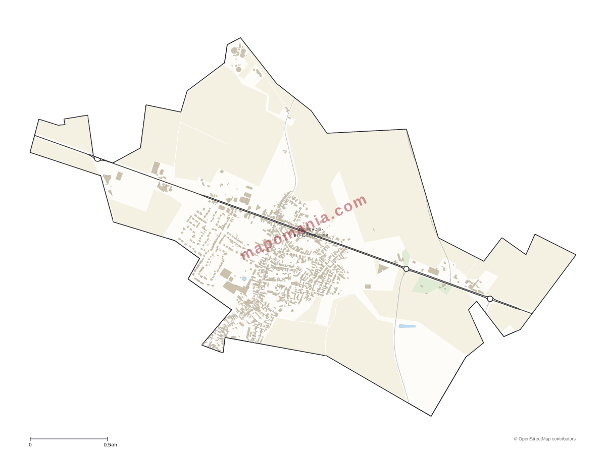 Carte de Beauvois-en-Cambrésis à personnaliser