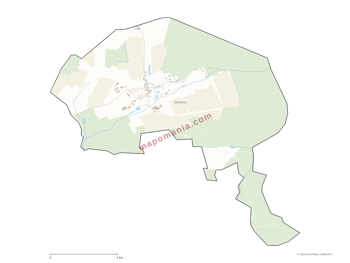 Carte de Bérelles à personnaliser