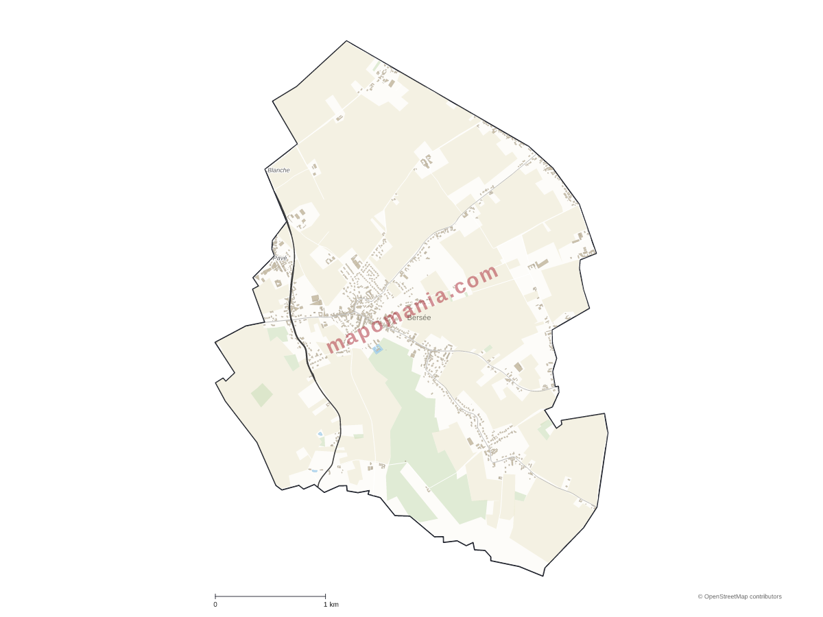 Carte de Bersée à personnaliser