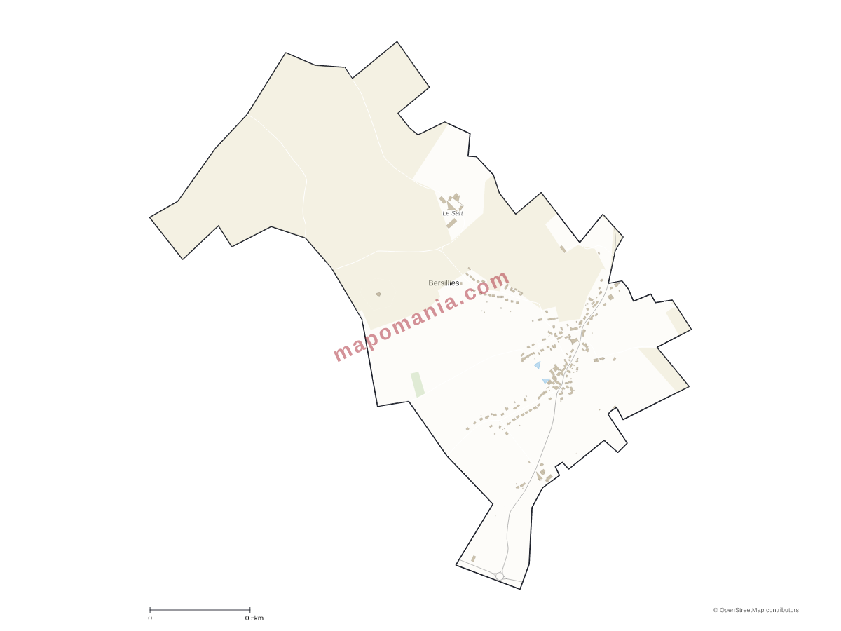 Carte de Bersillies à personnaliser