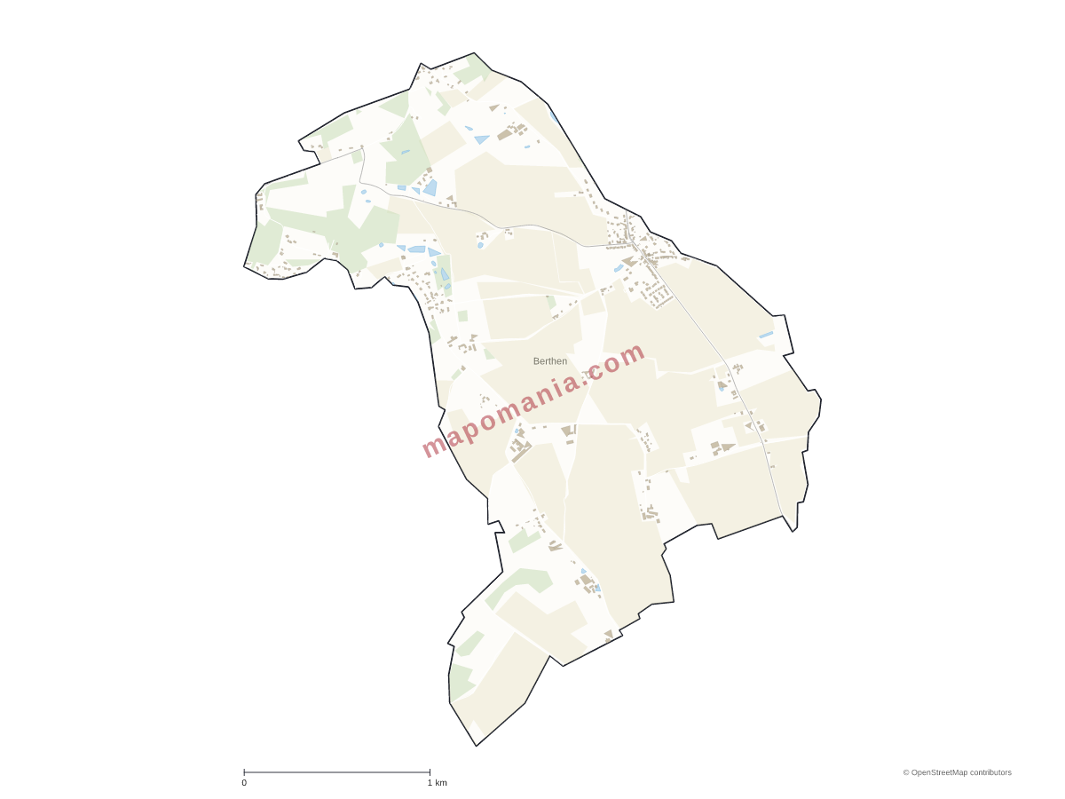 Carte de Berthen à personnaliser