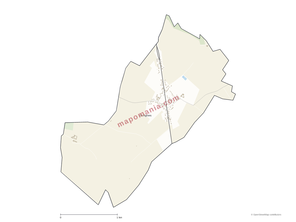 Carte de Bettignies à personnaliser