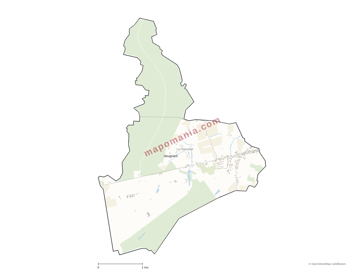 Carte de Beugnies à personnaliser