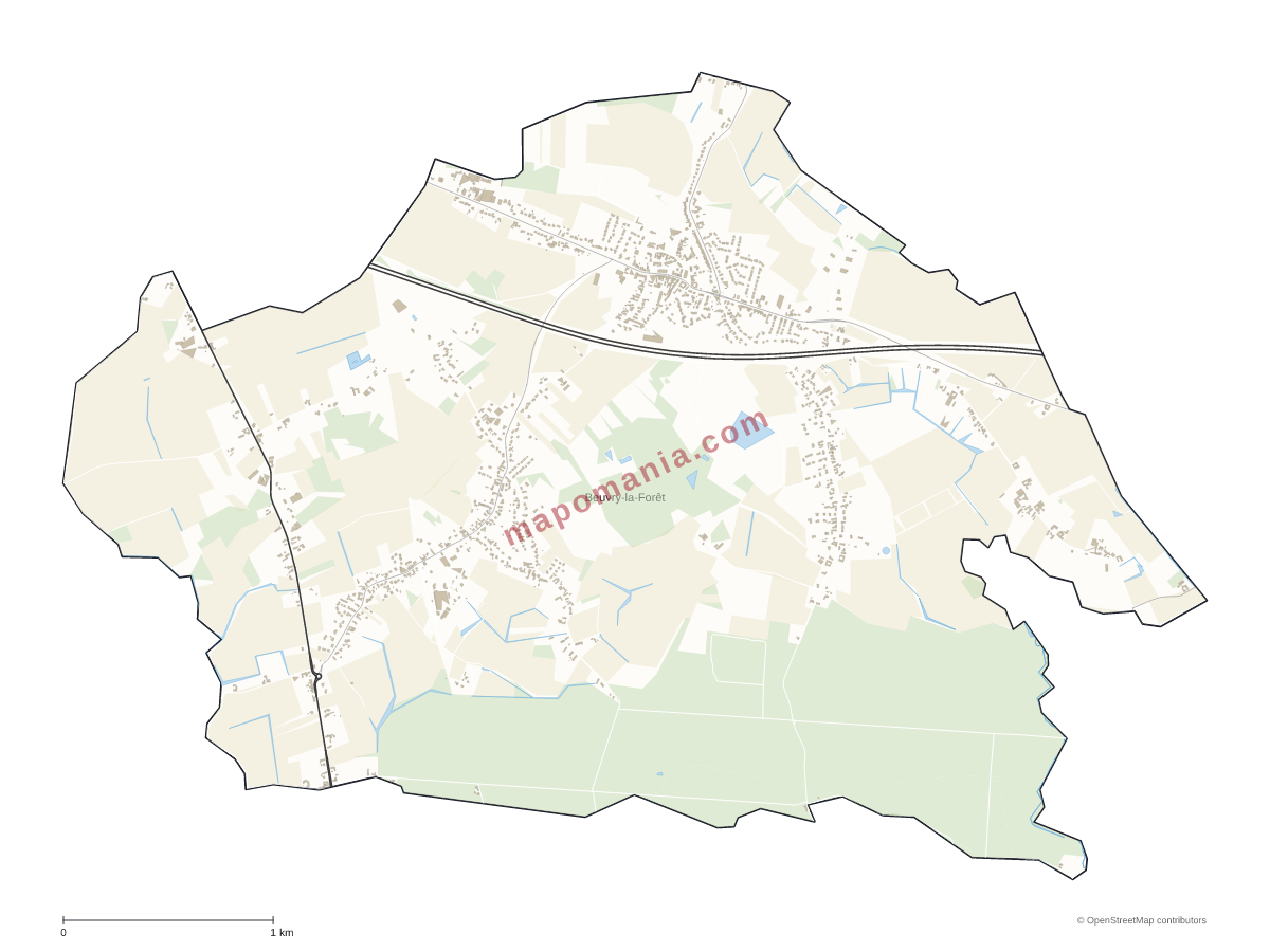 Carte de Beuvry-la-Forêt à personnaliser