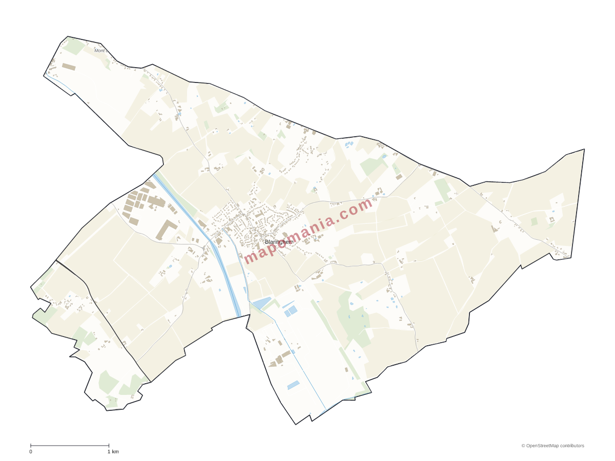 Carte de Blaringhem à personnaliser