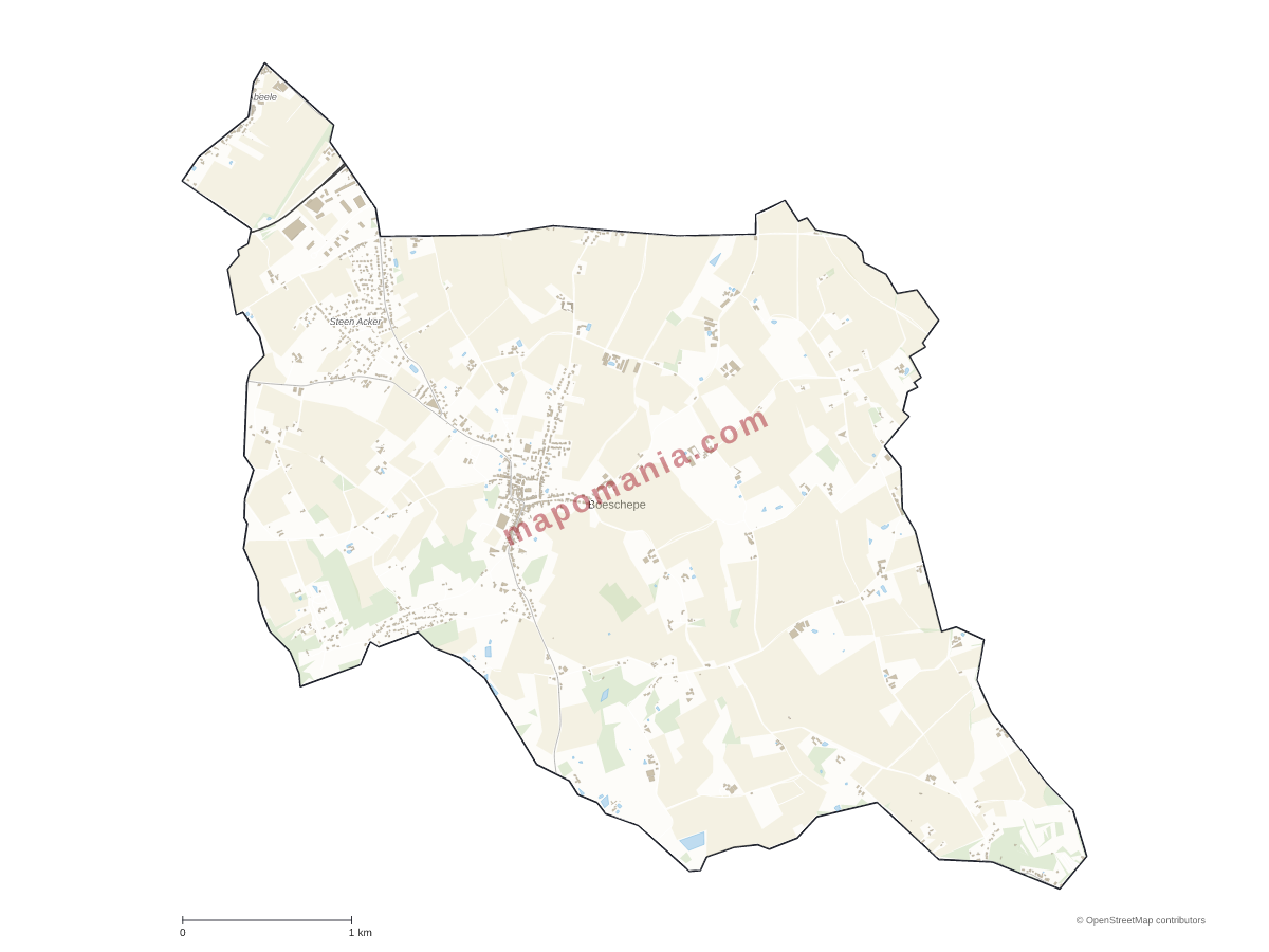 Carte de Boeschepe à personnaliser