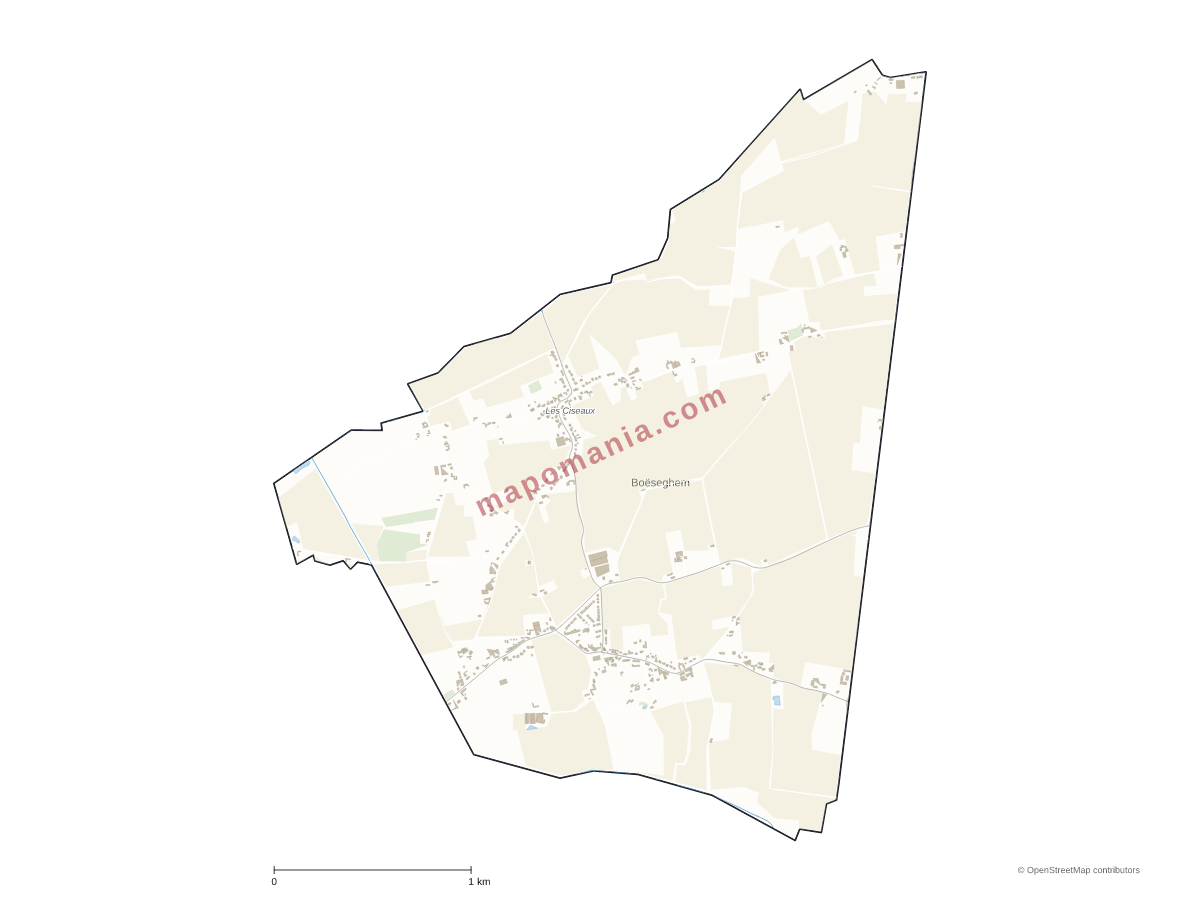 Carte de Boëseghem à personnaliser