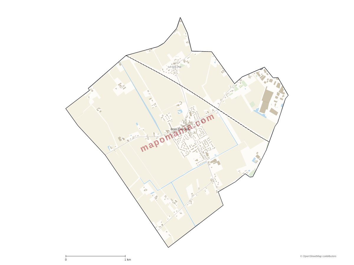 Carte de Bois-Grenier à personnaliser