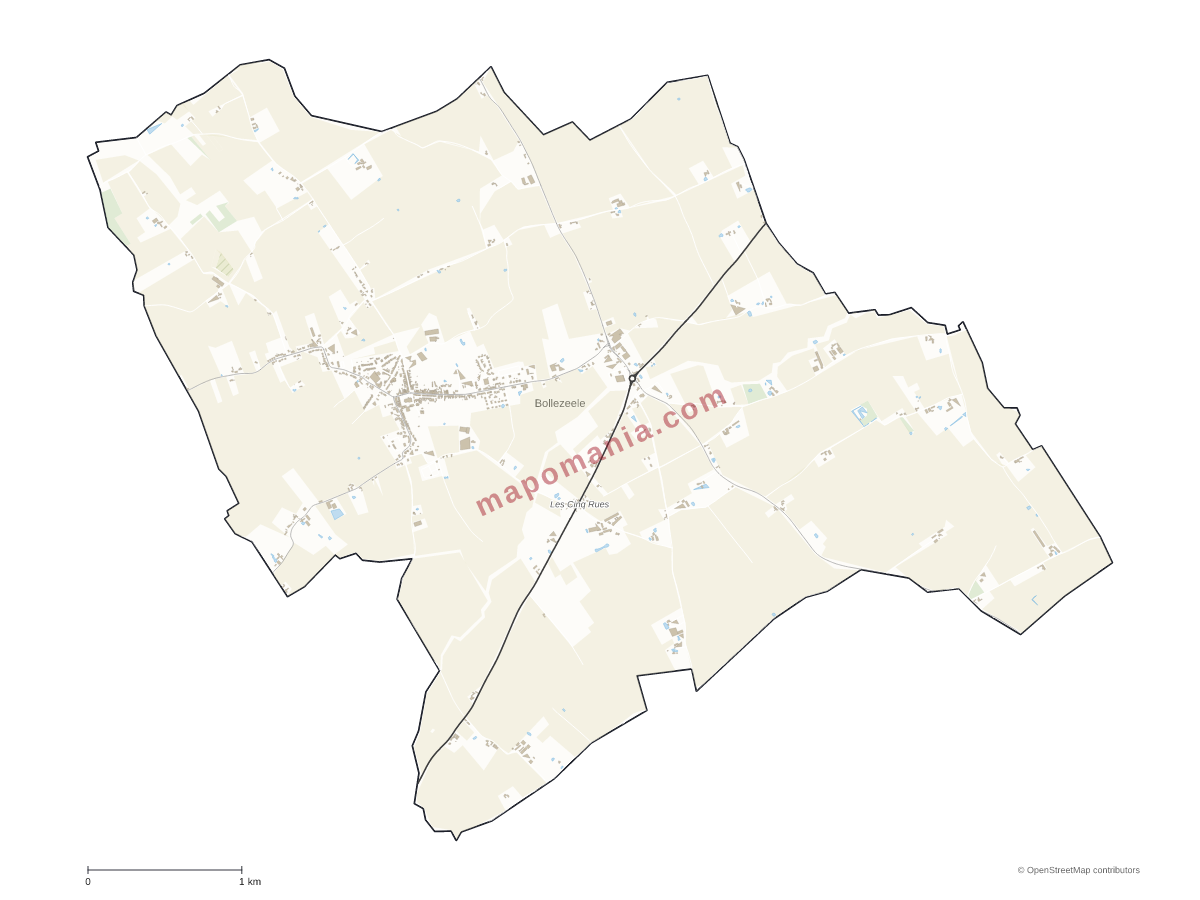 Carte de Bollezeele à personnaliser