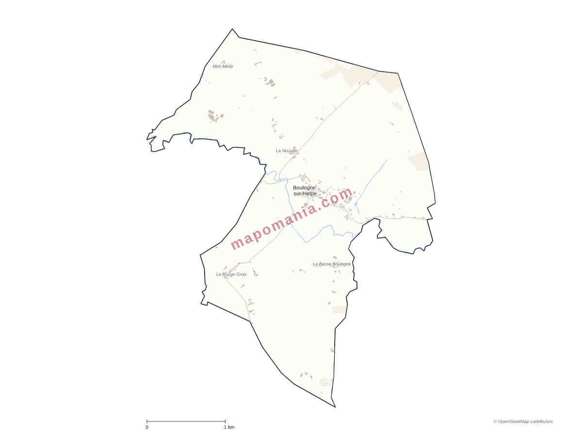 Carte de Boulogne-sur-Helpe à personnaliser