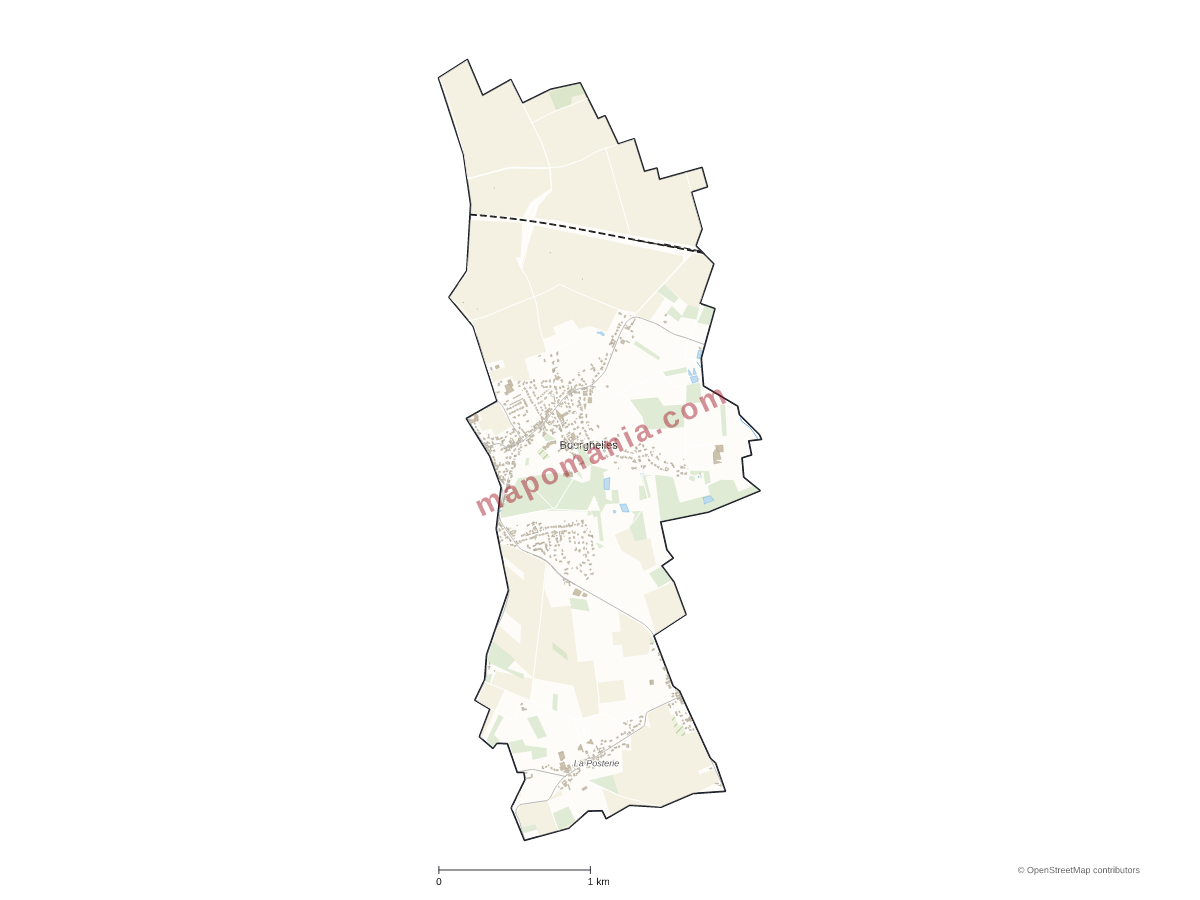 Carte de Bourghelles à personnaliser