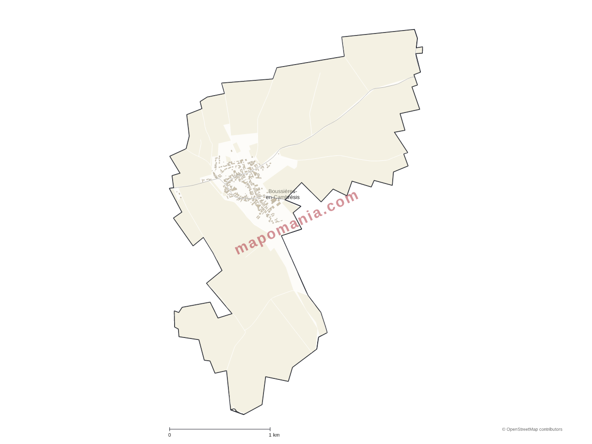 Carte de Boussières-en-Cambrésis à personnaliser
