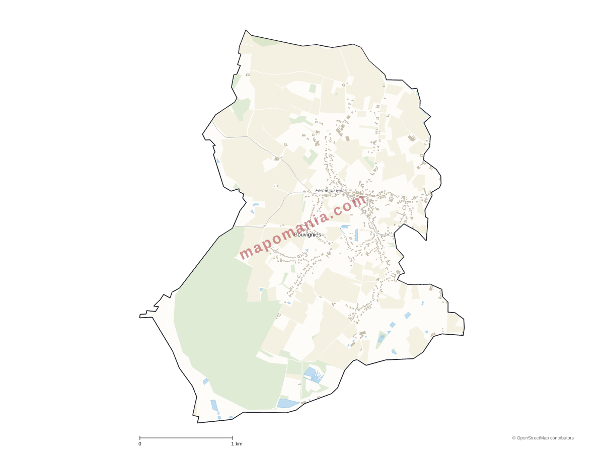 Carte de Bouvignies à personnaliser