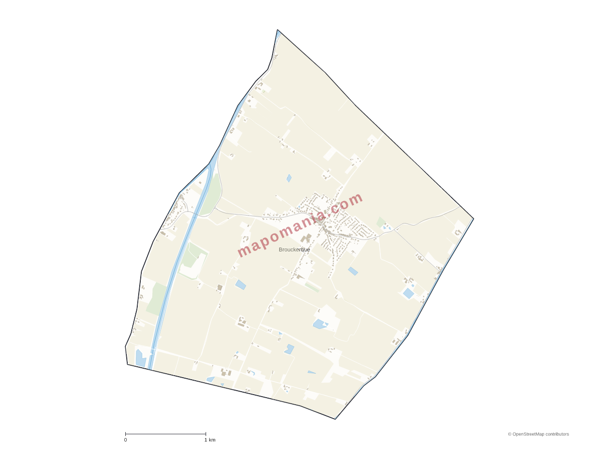 Carte de Brouckerque à personnaliser