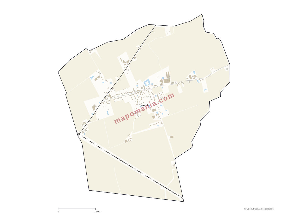 Carte de Broxeele à personnaliser