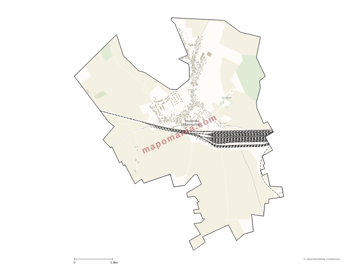 Carte de Bruille-lez-Marchiennes à personnaliser