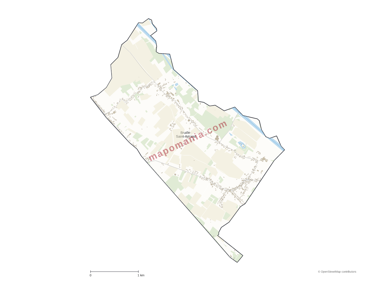 Carte de Bruille-Saint-Amand à personnaliser