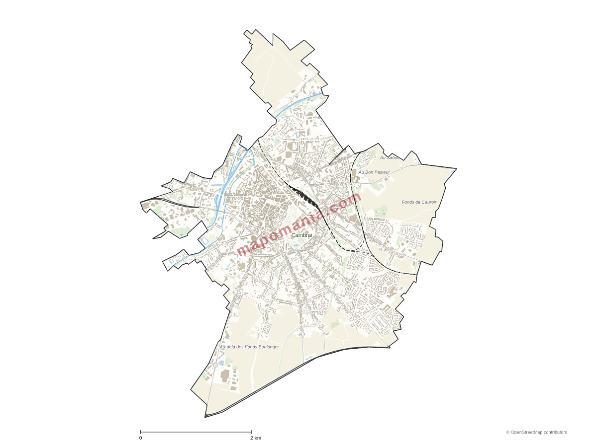 Carte de Cambrai à personnaliser