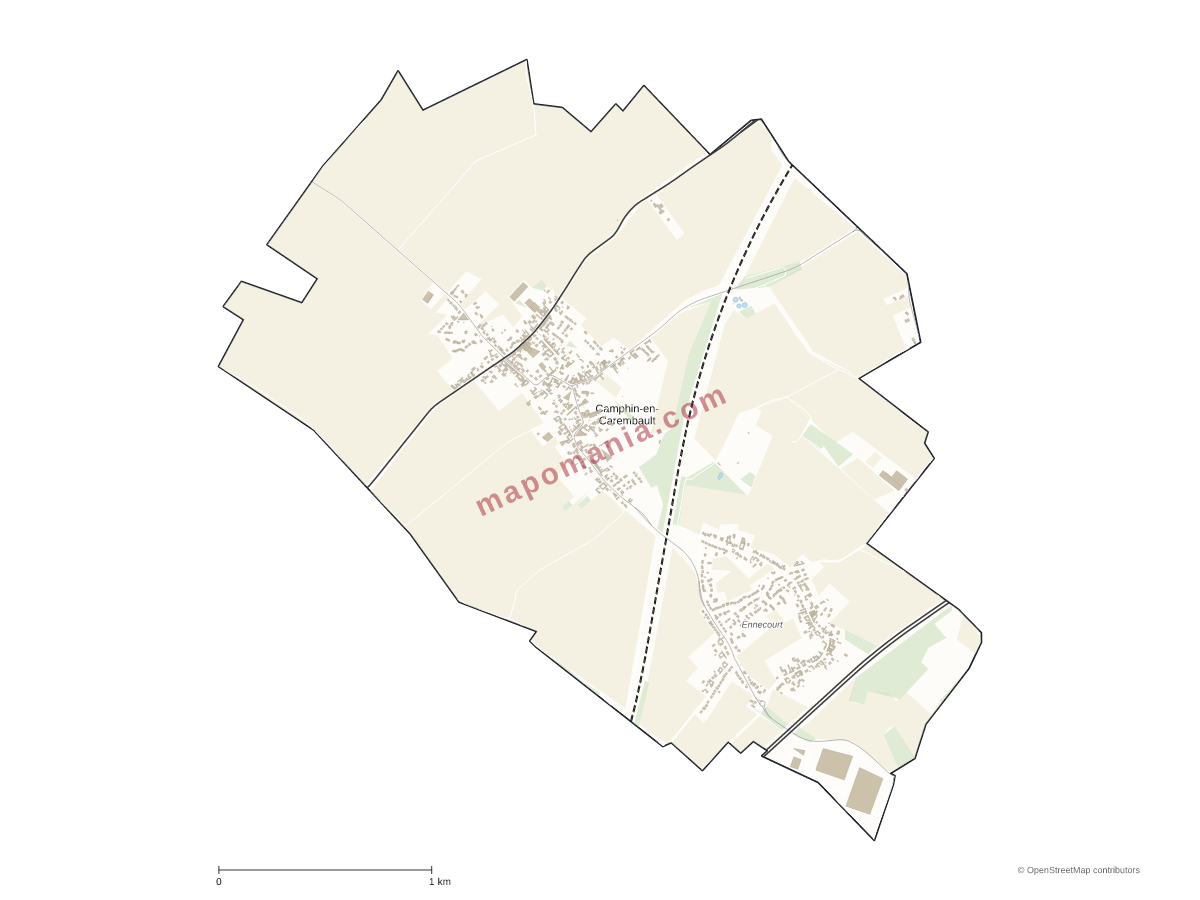 Carte de Camphin-en-Carembault à personnaliser
