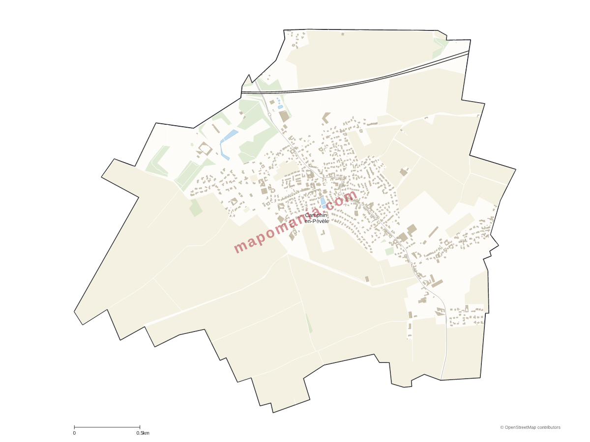 Carte de Camphin-en-Pévèle à personnaliser