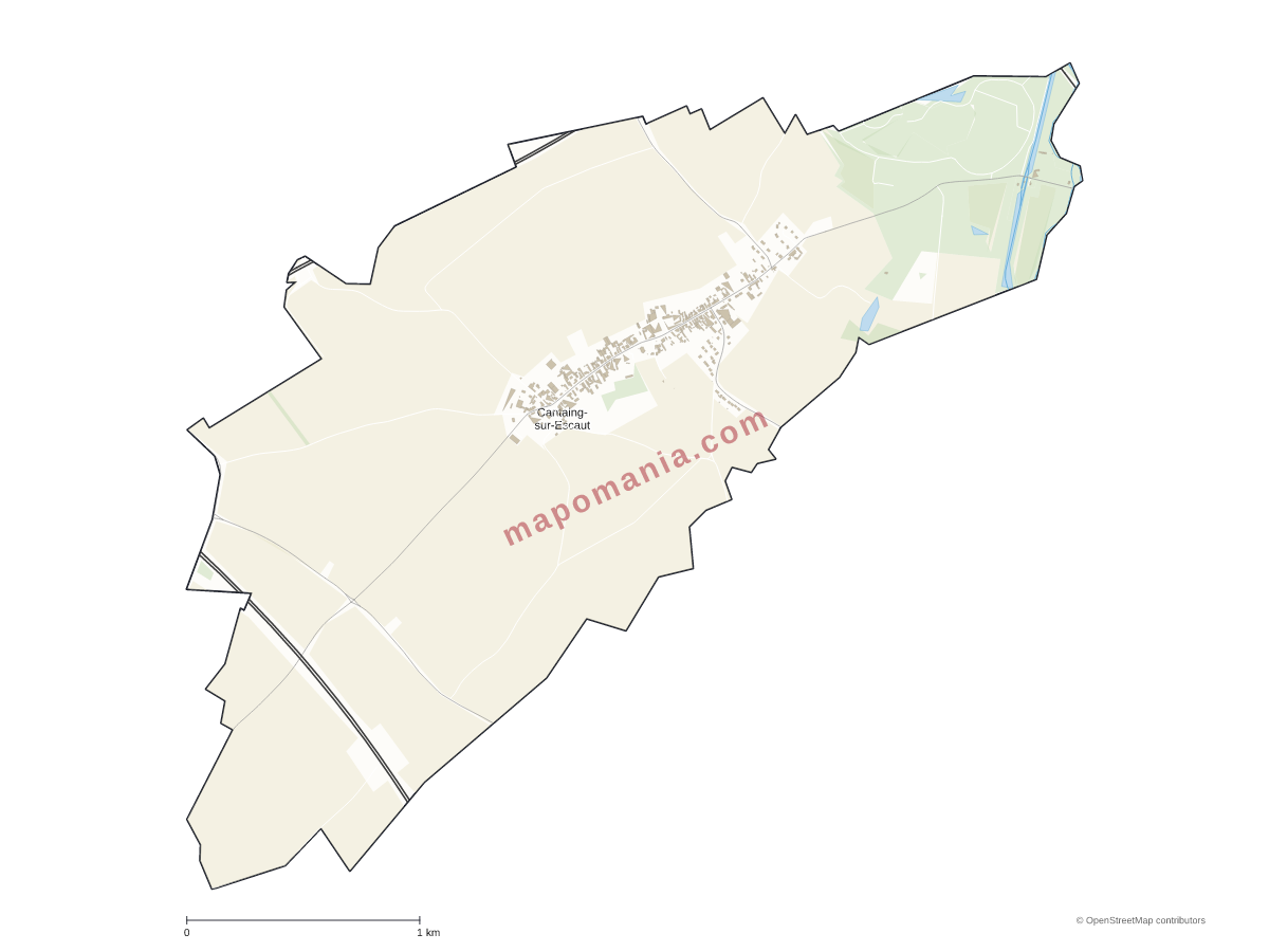 Carte de Cantaing-sur-Escaut à personnaliser