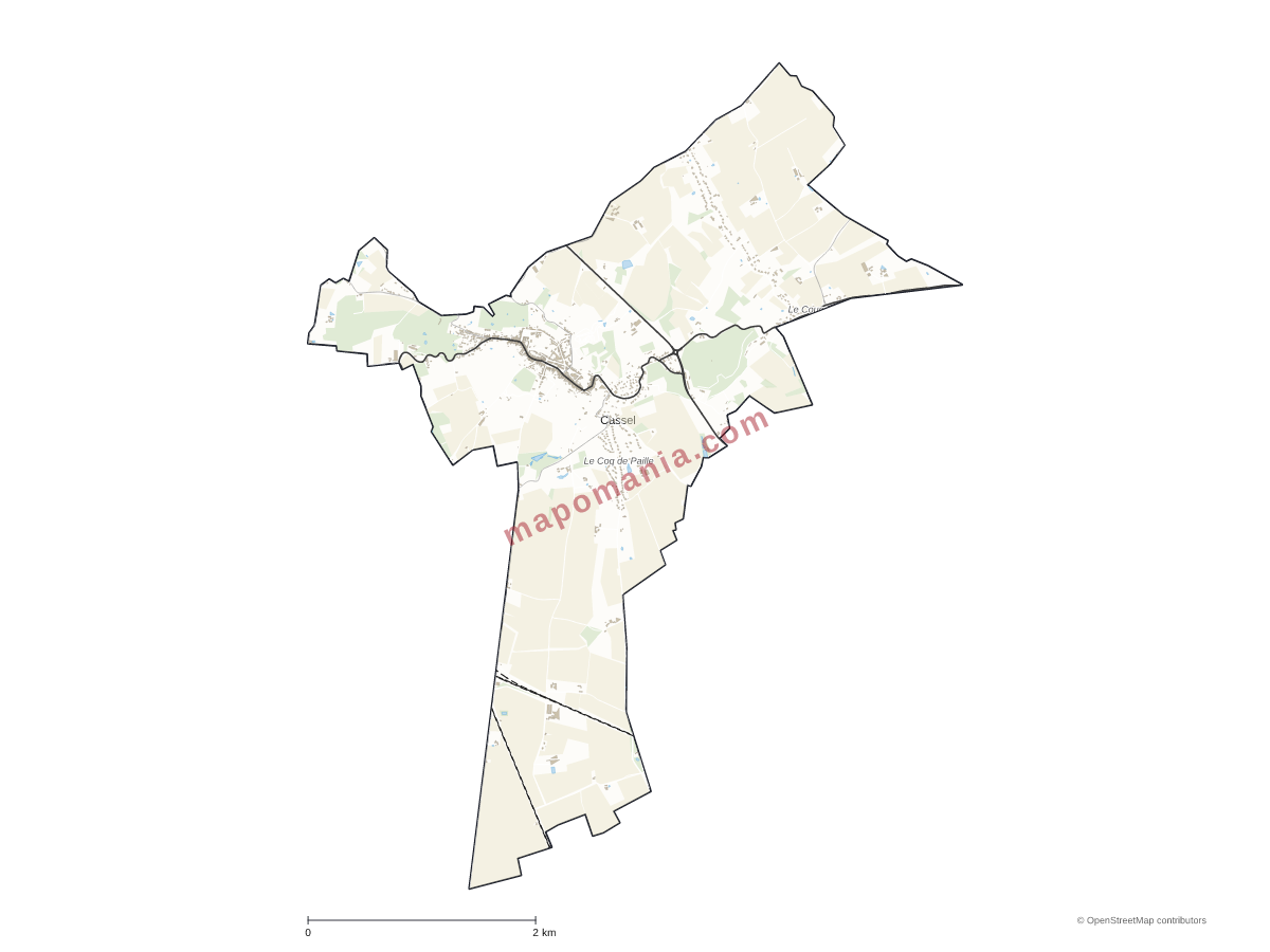 Carte de Cassel à personnaliser