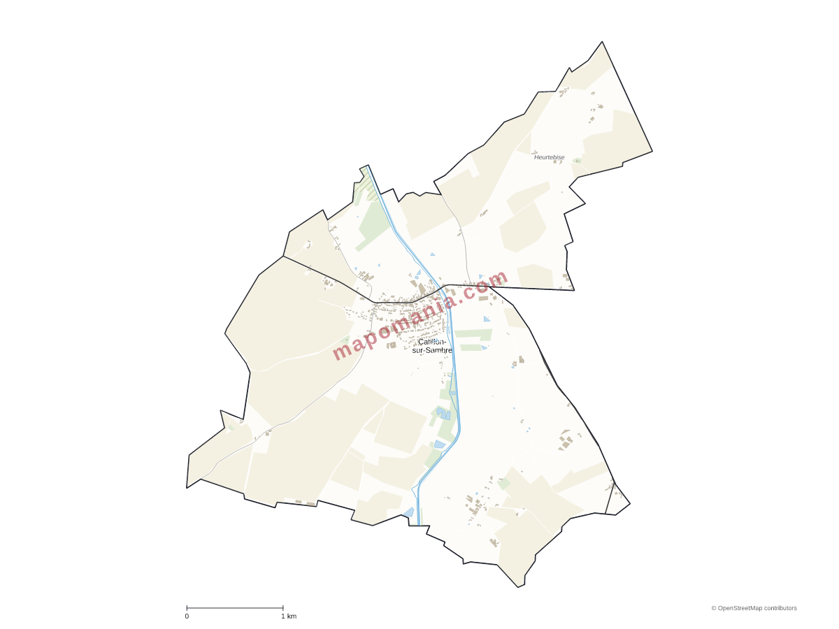 Carte de Catillon-sur-Sambre à personnaliser