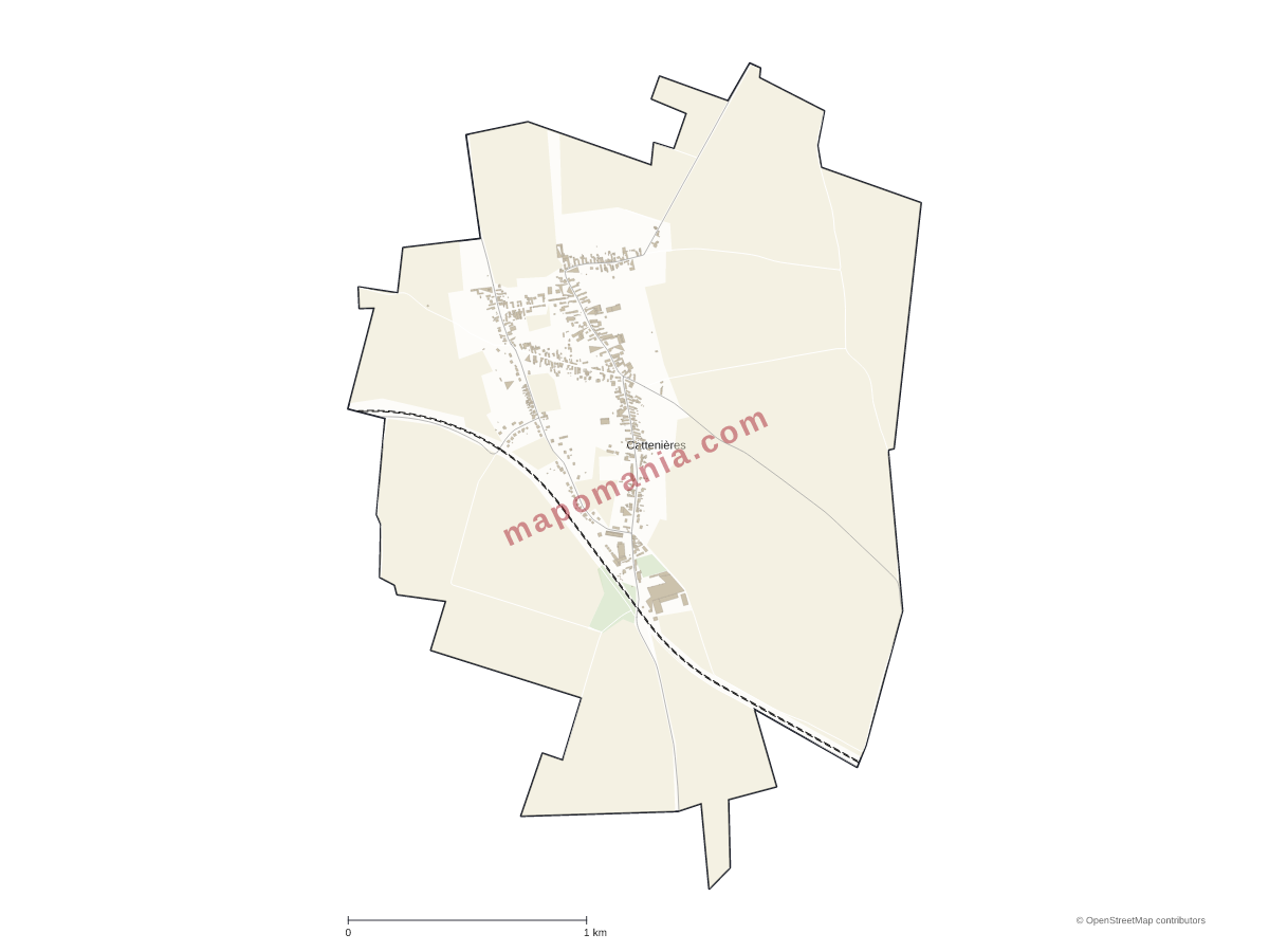 Carte de Cattenières à personnaliser