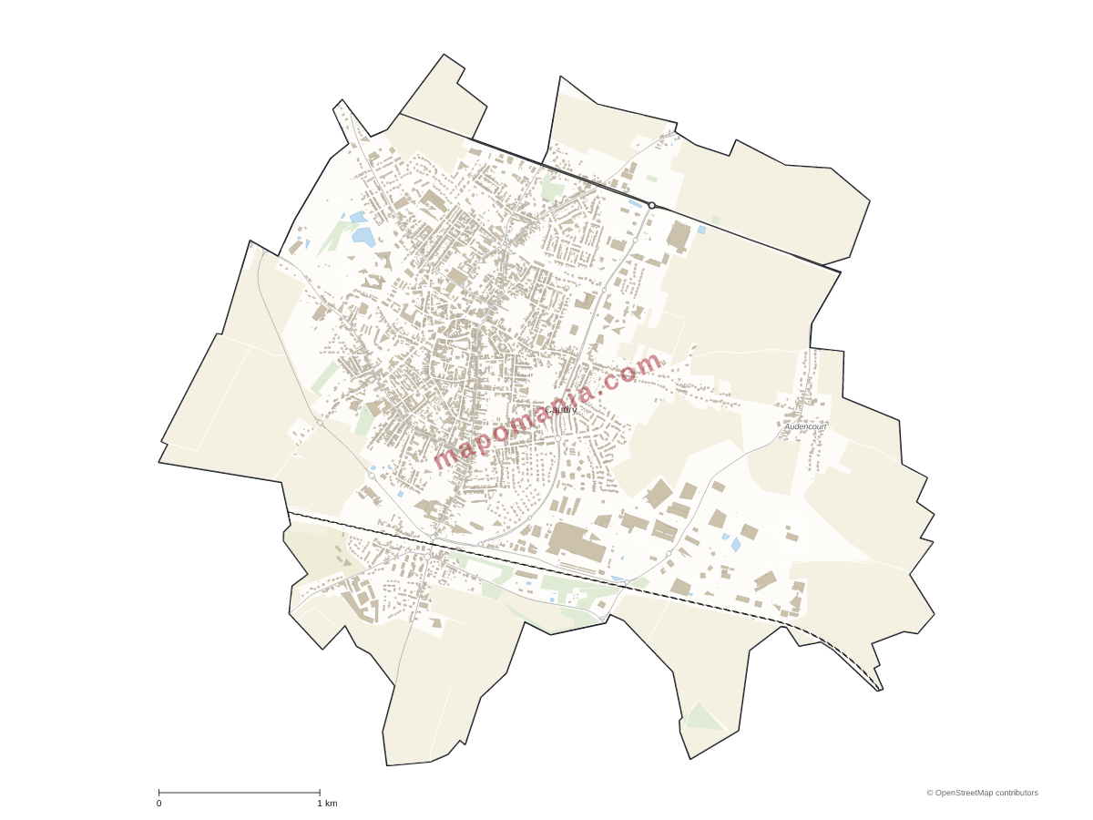 Carte de Caudry à personnaliser