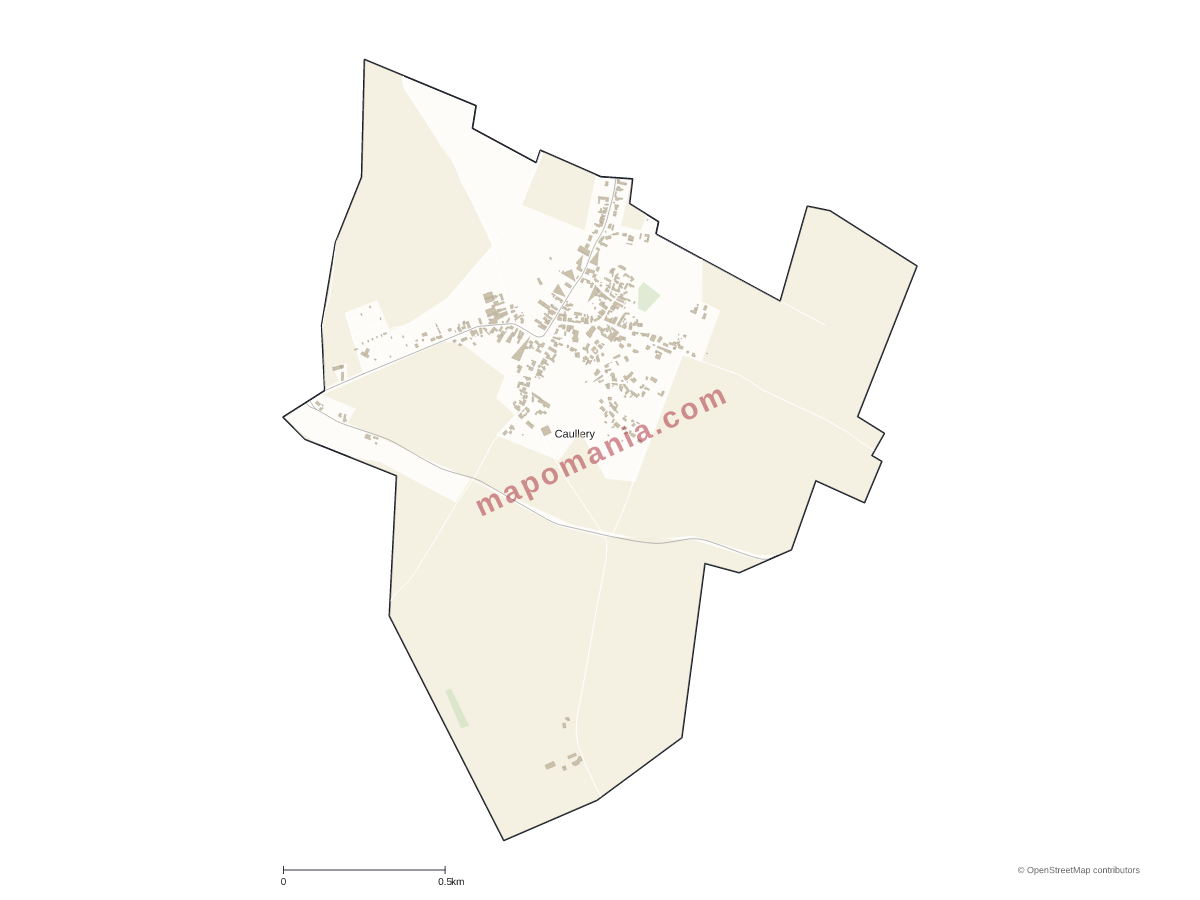 Carte de Caullery à personnaliser