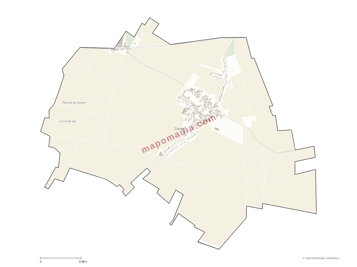 Carte de Cauroir à personnaliser