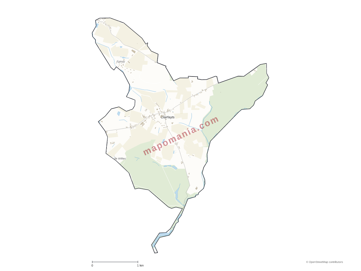 Carte de Clairfayts à personnaliser