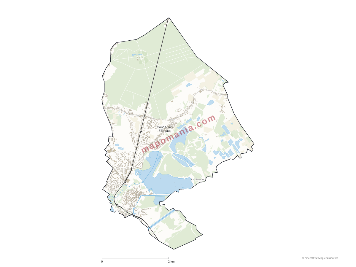 Carte de Condé-sur-l'Escaut à personnaliser